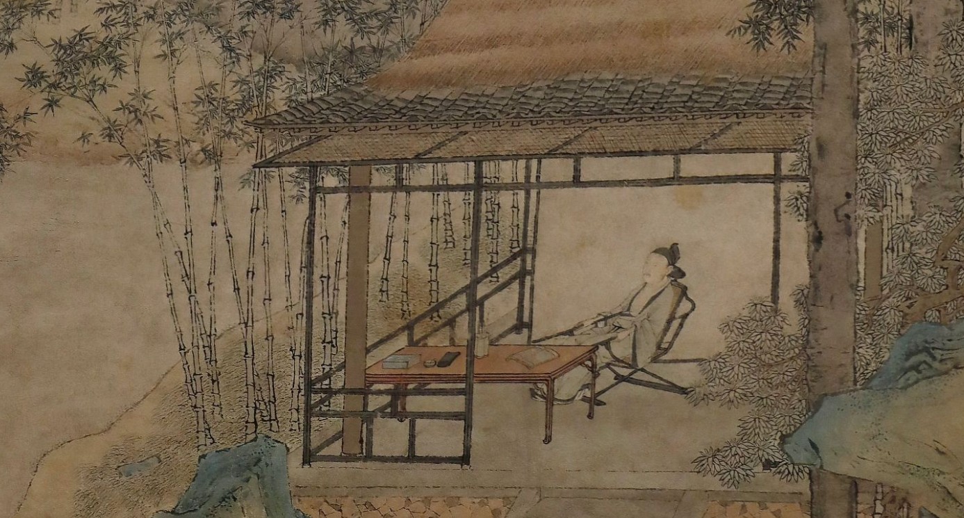 仇英 梧竹书堂图轴